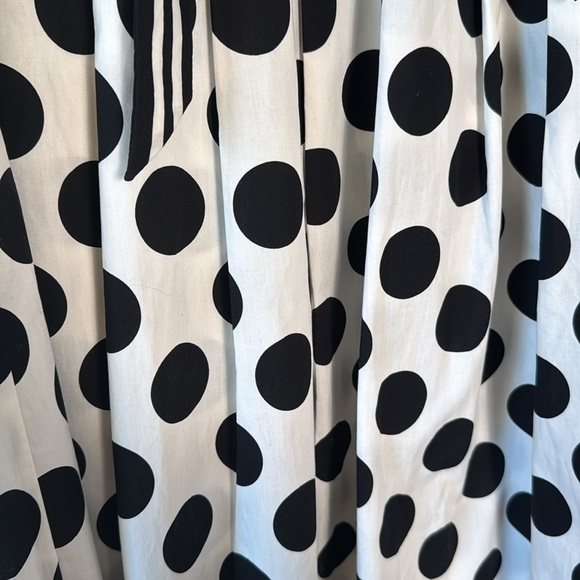 Talbots Women's Size 4 Pleated Polka Dot Skirt Side Zipper Black &‎ White NWT - Picture 2 of 6